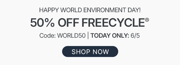 50% off freecycle apparel today only