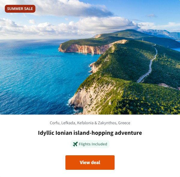 Idyllic Ionian island-hopping adventure