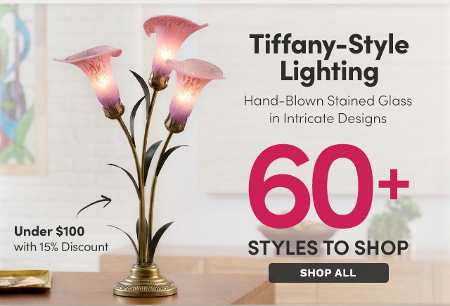 Tiffany-Style Lighting | 60+ Styles to Shop | Hand-Blown Stained Glass in Intricate Designs