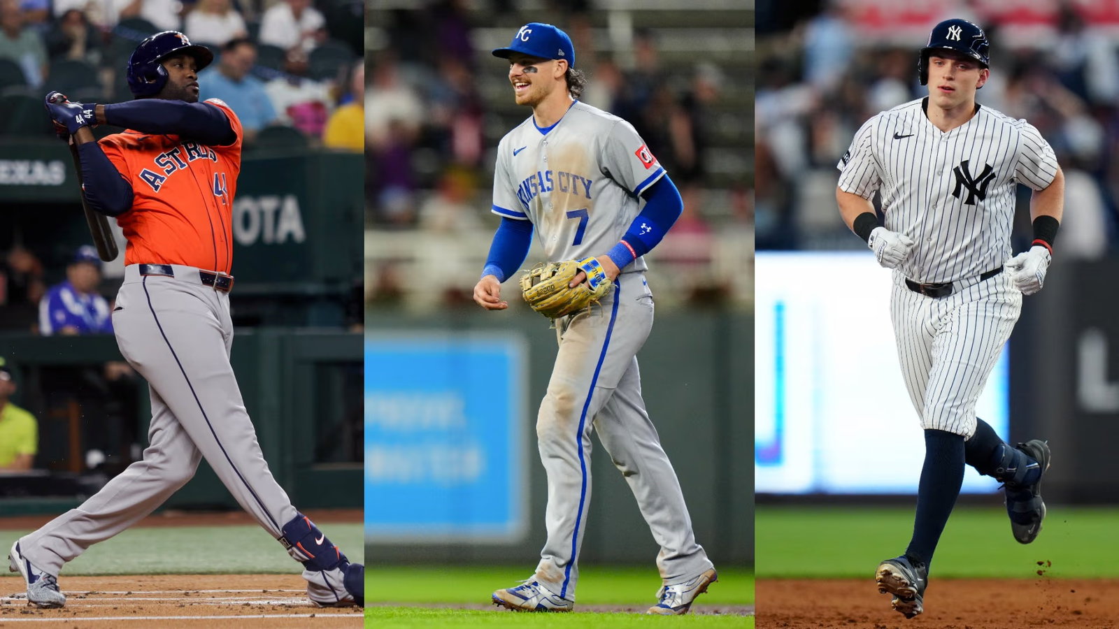 Yordan Alvarez, Bobby Witt Jr. and Ben Rice