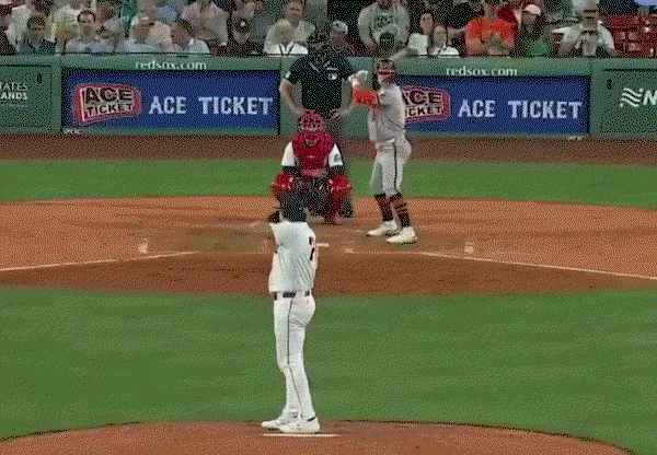 An animated GIF of Payton Tolle's balk