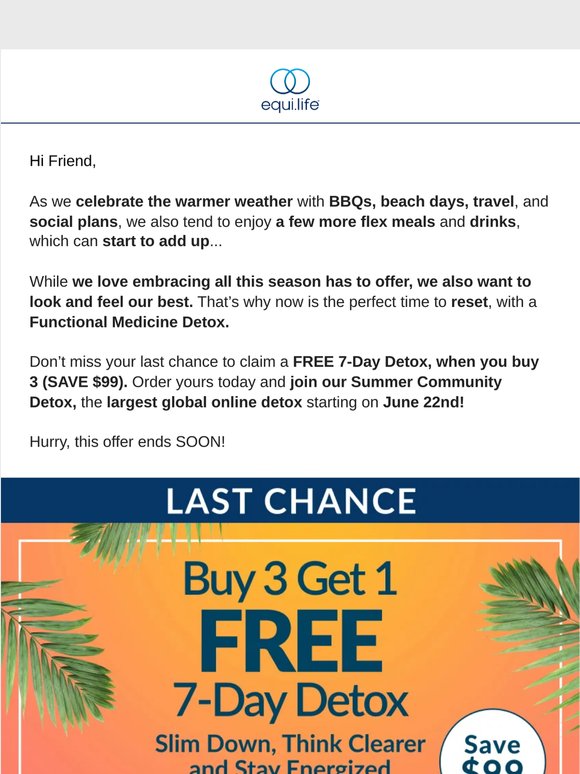 LAST CHANCE: Detox With Us for FREE 🎉