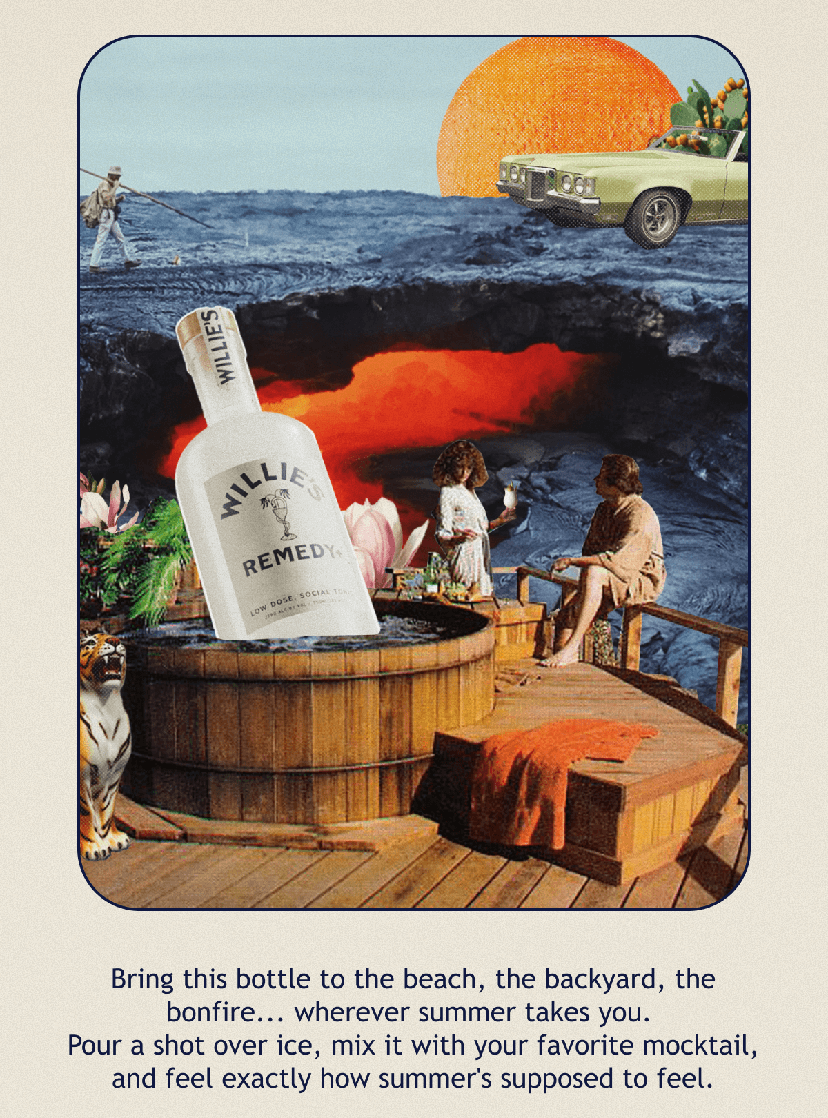 Bring this bottle to the beach, the backyard, the bonfire... wherever summer takes you.  Pour a shot over ice, mix it with your favorite mocktail, and feel exactly how summer's supposed to feel.