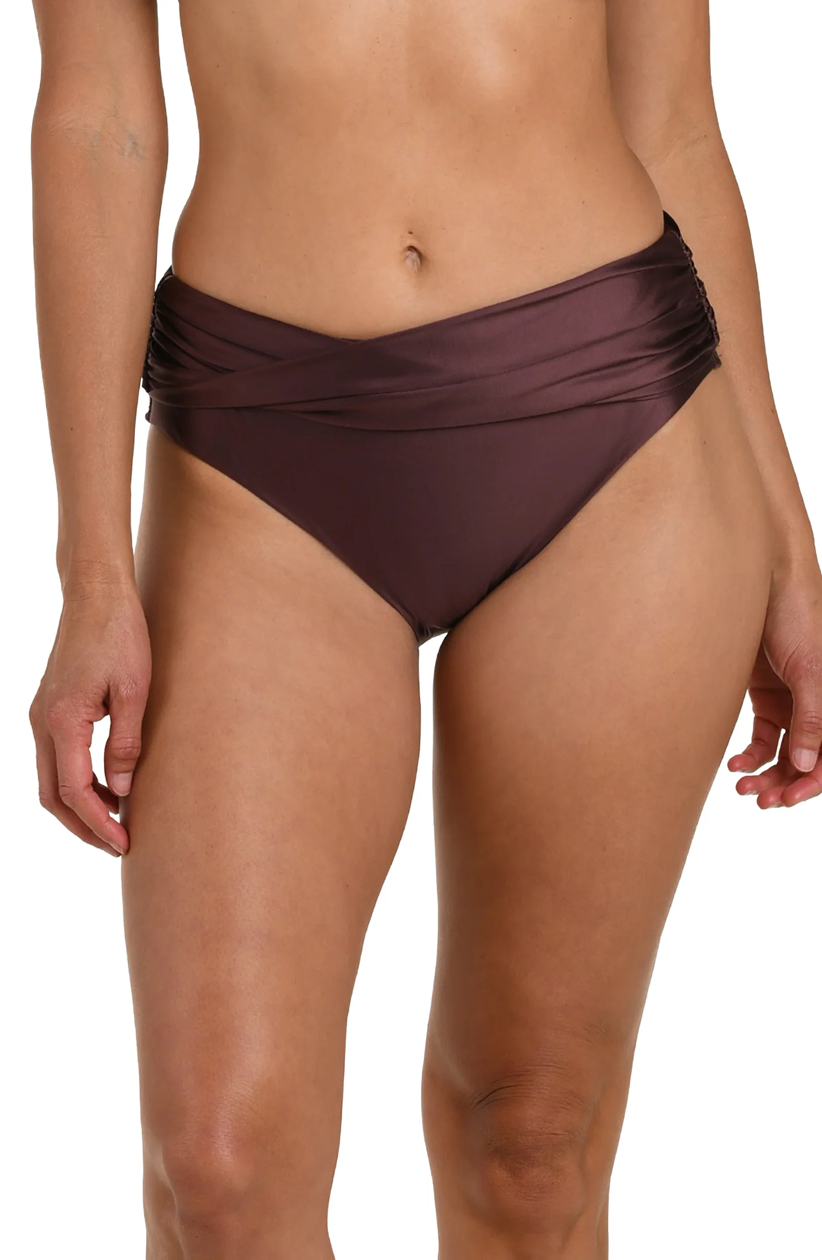 Image of Earth Goddess Mid-Waist Twist Front Bottom - Truffle