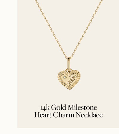 14K Gold Milestone Heart Charm Necaklce