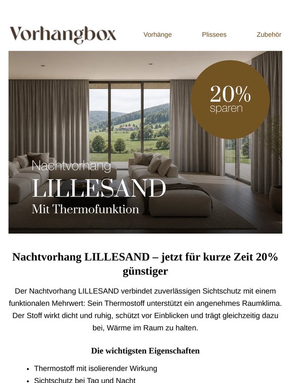 Diese Woche im Angebot: Nachtvorhang LILLESAND
