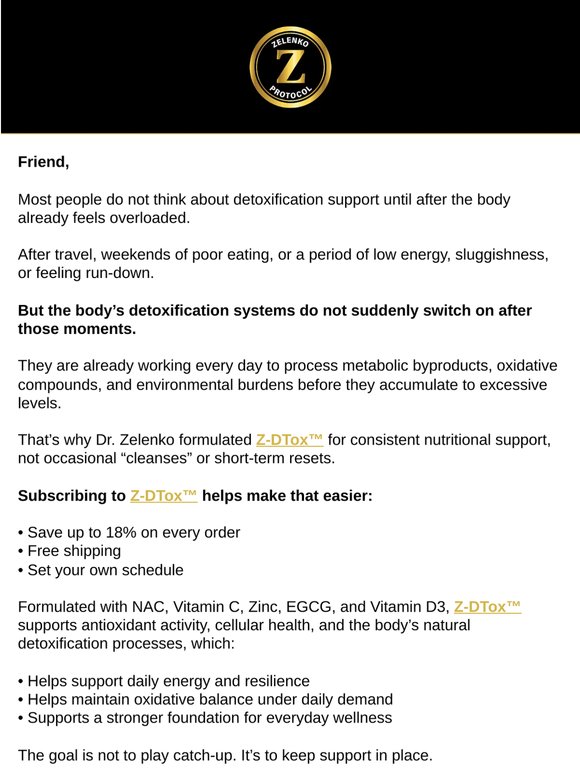 Most Detox Support Is Reactive
