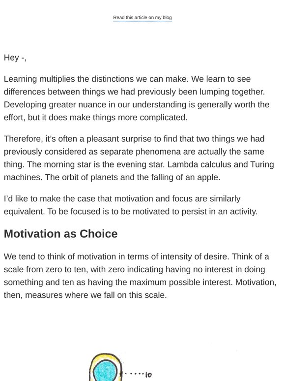 Focus is motivation