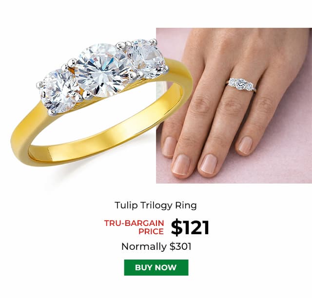 Tulip Trilogy Ring Gold Clad