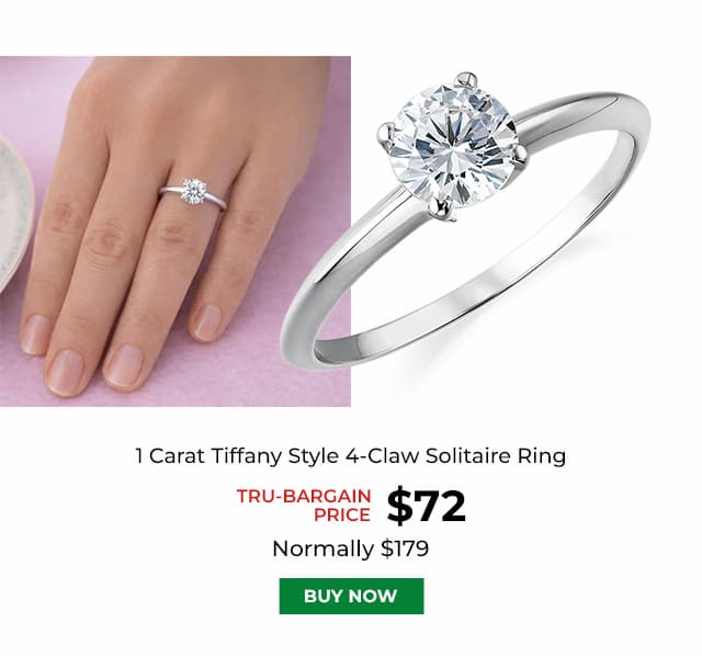 1 Carat Classic 4 Claw Solitaire Ring Platinum Clad