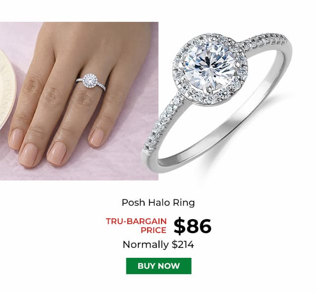 Posh Halo Ring Platinum Clad