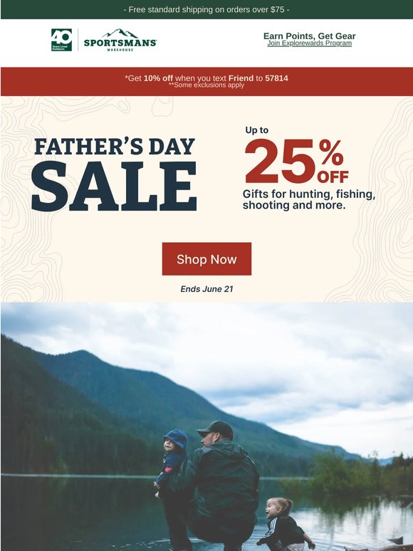 The Father's Day Sale starts now with up to 25% on gifts!