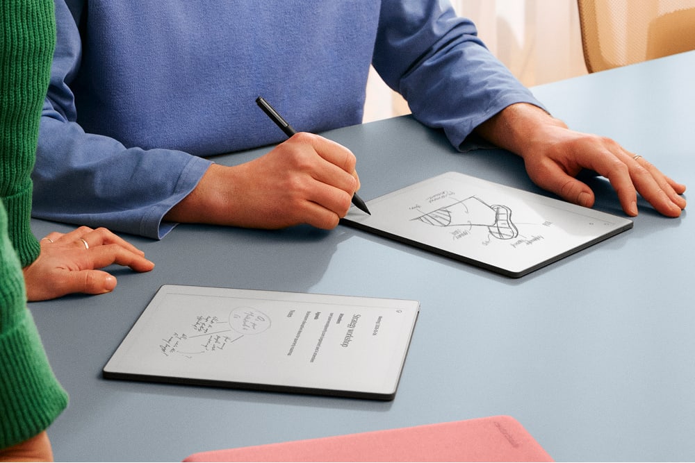 Man sketching an idea on a reMarkable Paper Pure