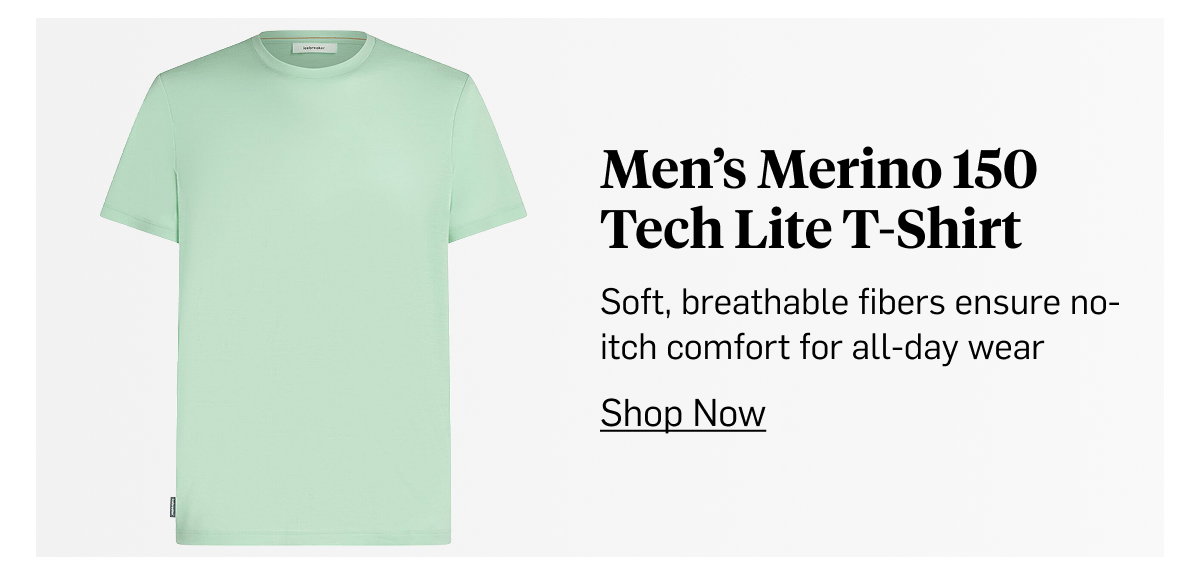 Icebreaker Men's Merino 150 Tech Lite T-Shirt – No-itch comfort for all-day wear – Shop Now