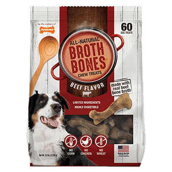 Nylabone Broth Bones Natural Edible Dog Chews, 60-Count, 2-Pack
