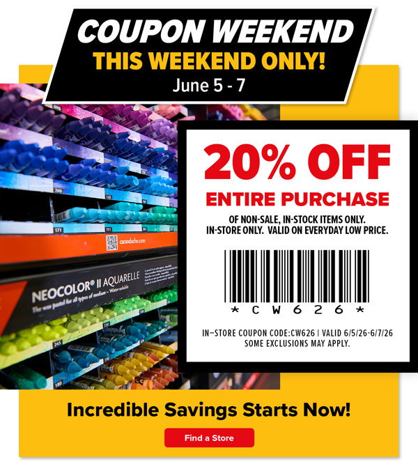 Coupon Weekend This Weekend Only June 5 - June 7 20% Off Entire Purchase