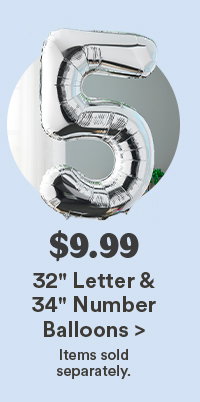 $9.99 32 Letter & 34 Number Balloons >
