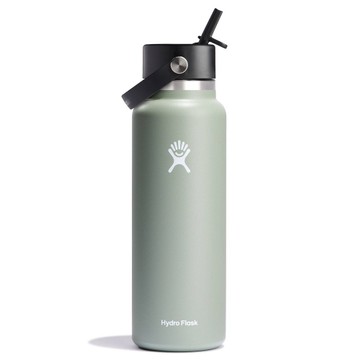 Hydro Flask 40oz Wide Mouth Flex Straw Bottle - Agave: Double-Wall, BPA-Fre