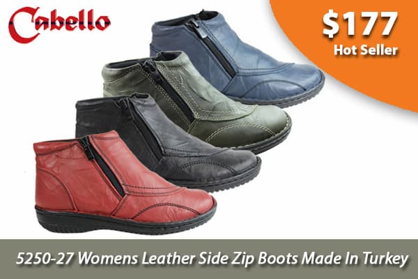 Cabello Comfort 5250-27 Womens Leather Boots Made In Turkey