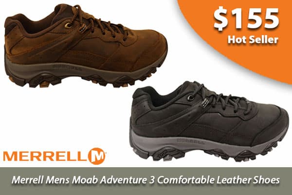 Merrell Mens Moab Adventure 3 Comfortable Leather Hiking Shoes