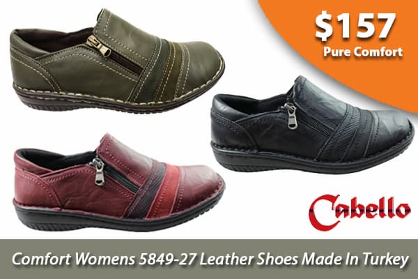 Cabello Comfort Womens 5849-27 Leather Shoes Made In Turkey
