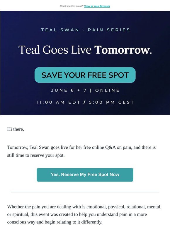 Teal goes live tomorrow