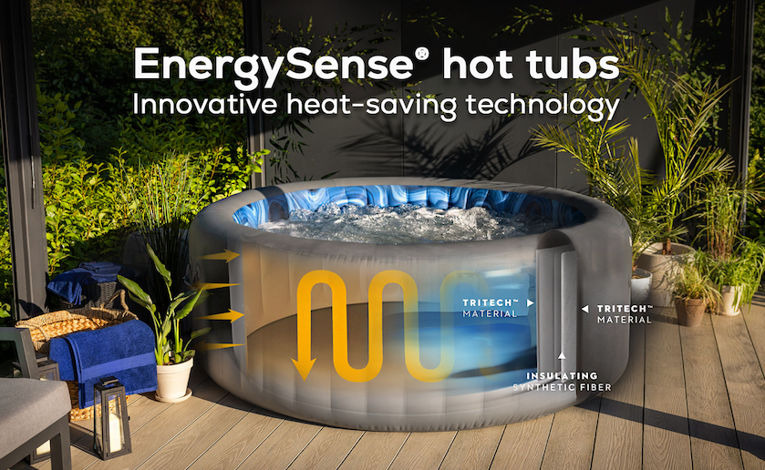 Energy-efficient inflatable hot tubs