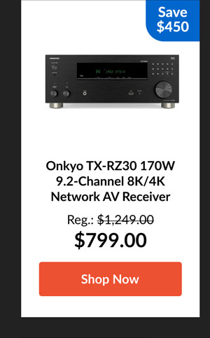 Onkyo TX-RZ30 170W 9.2-Channel 8K/4K Network AV Receiver