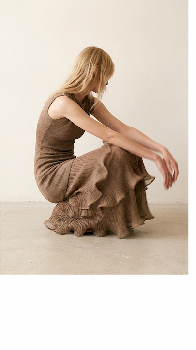 Ciela Ruffle Knit Maxi Dress