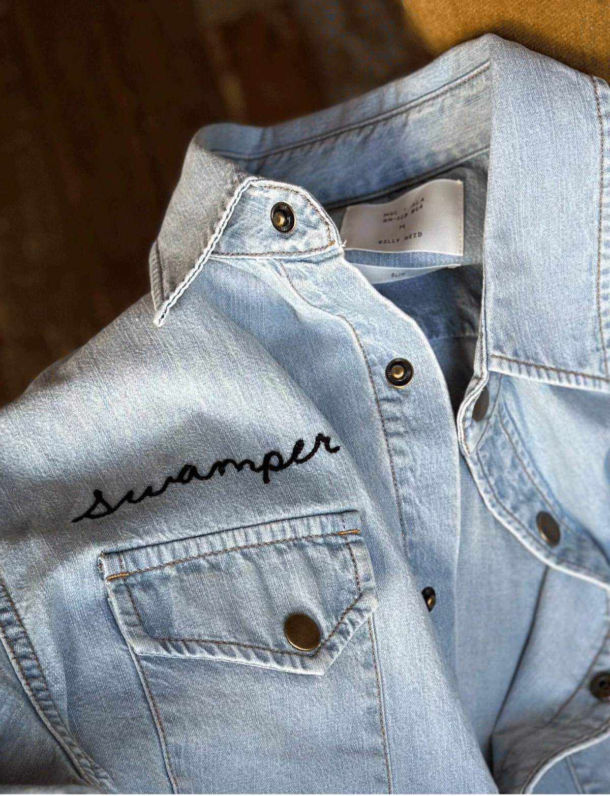Shirt with custom embroidery