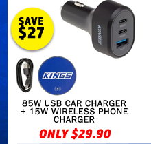 85W USB Car Charger + 15W Wireless Phone Charger