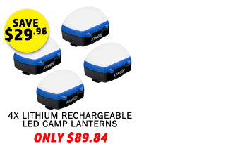 4x Lithium Rechargeable LED Camp Lantern