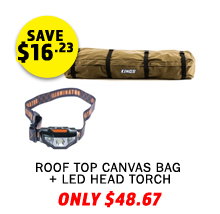 Roof Top Canvas Bag + LED Head Torch
