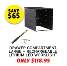 Drawer Compartment Large + Rechargeable Lithium LED Worklight