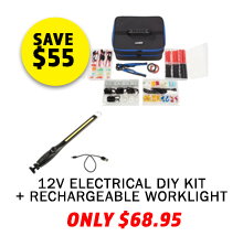 12V Electrical DIY Kit + Rechargeable Lithium LED Worklight