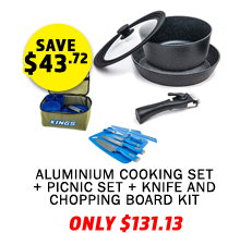 Aluminium Cooking Set + Picnic Set + Knife and Chopping Board Kit