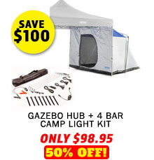 Gazebo Hub + Illuminator 4 Bar Camp Light Kit