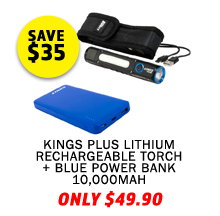 Plus Lithium Rechargeable Torch + Blue Power Bank 10000mAh