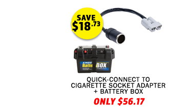 Quick-Connect to Cigarette Socket Adapter + Battery Box - Small