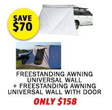 Plus Tourer Freestanding Awning Universal Wall + Freestanding Awning Universal Wall With Door