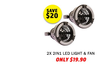 2x 2in1 LED Light & Fan