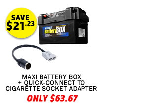 Maxi Battery Box + Quick-Connect to Cigarette Socket Adapter