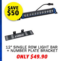 12 Single Row Light Bar + Number Plate Bracket