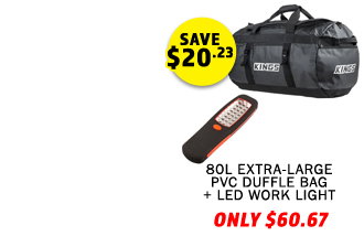80L Extra-Large PVC Duffle Bag + LED Work Light