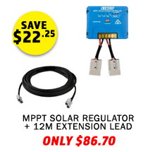 MPPT Solar Regulator + 12m Extension Lead