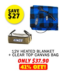 12V Heated Blanket + Clear Top Canvas Bag