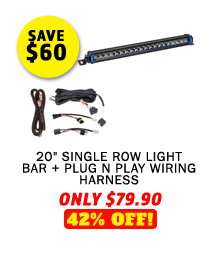 20 Single Row Light Bar + Plug N Play Wiring Harness