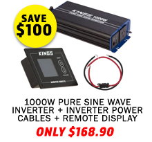 1000W Pure Sine Wave Inverter + Inverter Power Cables + Premium Inverter Remote Display
