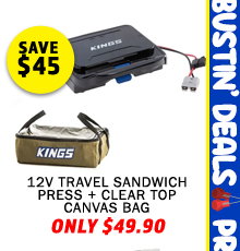 12V Travel Sandwich Press + Clear Top Canvas Bag