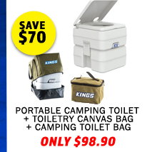 Portable Camping Toilet + Toiletry Canvas Bag + Camping Toilet Bag